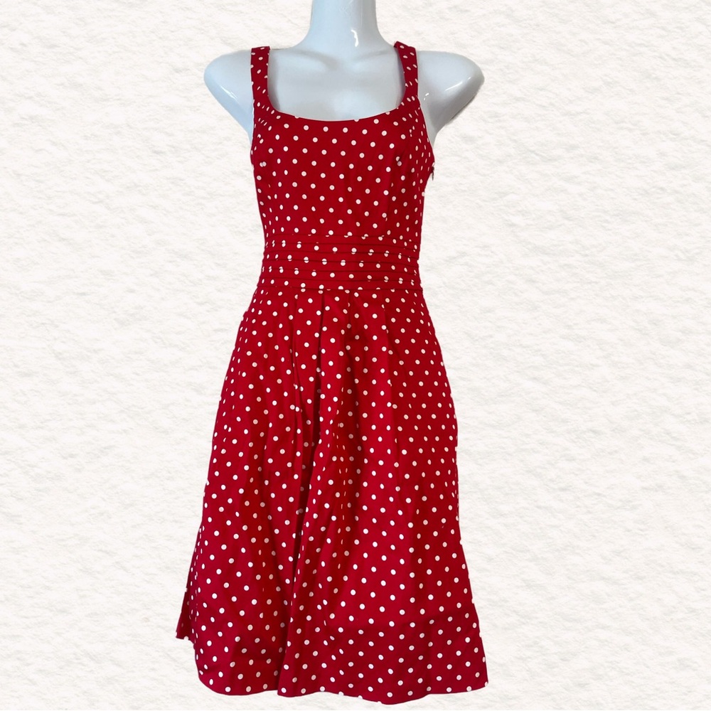 Simone Size 2 Red Polka Dot Pin-Up Style Dress with Pockets